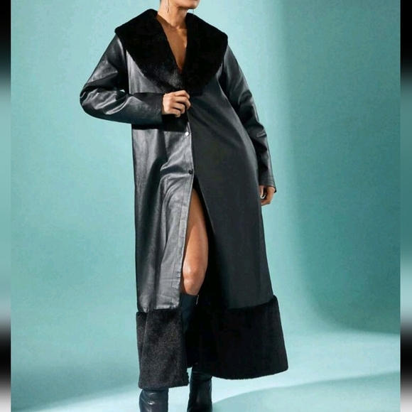 Women's Fashion Furry Patchwork Long Cardigan,Autumn/Winter - Picture 1 of 5